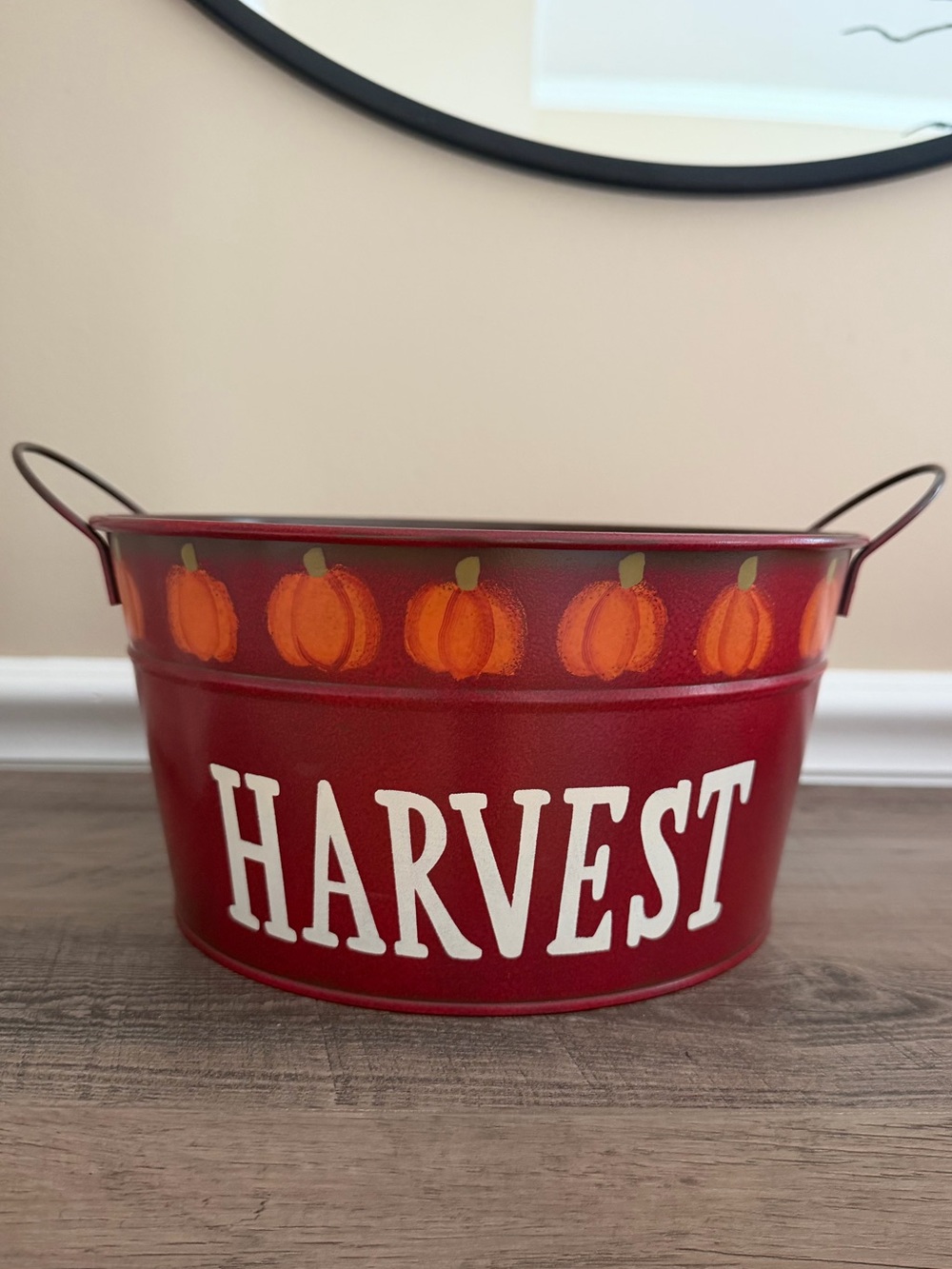 Harvest Red Decorative Metal Tub